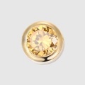 Polished gold stainless steel circular pendant with a round-cut yellow gemstone inlay - 6mm / November-Light Yellow (Steel Color)