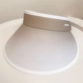 UPF50+ wide brim sun hat in beige and light brown with adjustable open top design - Gradient Large Brim Style / Camel