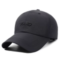 Black lightweight baseball cap with FARD 3D embroidery and pre-curved brim for outdoor sports - Adjustable / Black