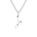 Silver letter J necklace with a small hollow heart charm and O-chain style - Letter J (J-Silver) / Steel Color
