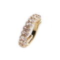 Anillo ajustable de oro con ocho circonitas cúbicas de forma ovalada brillante - Blanco