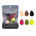Set de 6 mini esponjas de maquillaje en forma de gota en varios colores con empaque - Colores Mezclados Mini Juego de 6