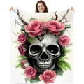 Skull with Rose / 70*100CM / Black