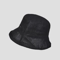 Detail of black breathable woven sun hat showing fine lace texture and metal plate - M (56-58cm) / Black