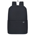 Minimalist black fabric backpack featuring a front zipper pocket and professional finish - Black