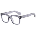 Square translucent dark gray sunglasses with wide temples and high-quality hinges - Transparent Grey Clear Anti-Blue Lens