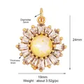 Gold-plated sunburst pendant featuring an opal center stone and radiant cubic zirconia - Lemon Yellow M84