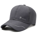 Men's dark grey baseball cap with Fashion embroidery and silver trim on the brim - Embroidered Gray