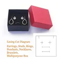 Elegant black and red jewelry gift box set featuring multi-functional padded velvet lining - 7.5 Set Box / 7.3x7.3x3.5cm / Black & Red Splendid