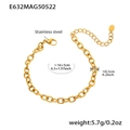 Goldenes Edelstahl-Kettenarmband mit Karabinerverschluss und 5 cm Verlängerung - Goldenes Basis-Kettenarmband (E632) / 16+5cm