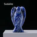 Hand-carved sodalite natural crystal angel figurine with blue and white mineral texture - Blue Sodalite