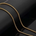 Collar de cadena de caja de oro pulido para hombre en estilo de joyería de acero inoxidable - 3mm de ancho 60cm de largo / Dorado