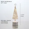 Champagne silver glass Christmas tree with LED lights and star topper in 34cm height - Style F Rotating Christmas Tree 34cm (246g)