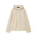 Conjunto de sudadera con capucha y pantalón de pernera ancha en punto de algodón beige - S / Top Color Albaricoque