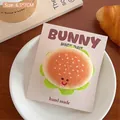 Cartoon burger plush keychain with 'BUNNY NICE DAY' display card, 6.5x7cm mini food toy - Hair Clip / 2# Hamburger Doll Hair Clip