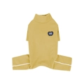 Ginger yellow pet thermal bodysuit with Cuddle Champ heart patch and high neck design - S / Yellow
