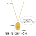 Detail view of 18K gold plated Virgo zodiac pendant necklace with size dimensions - Virgo