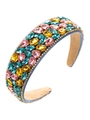 Baroque style blue sponge headband featuring colorful sparkling rhinestones and gems - Blue Gemstone Style