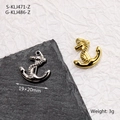 Schiffsanker-Anhänger aus Edelstahl in Silber und Gold für DIY-Halsketten, 19x20mm - Stil 3 (KLJ471-Z) / Stahlfarbe