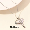 Polished silver heart pendant necklace in 18k plating, size 30x25mm with liquid metal style - Silver Melting Liquid Heart (S627-S)