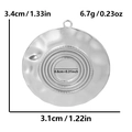 Détails du pendentif rond en acier inoxydable 304 avec dimensions et texture martelée - S1806-S / Argenté