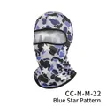 Outdoor balaclava face mask in blue camouflage and white star pattern for cycling - Star Pattern Blue