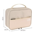 Beige and light pink travel electronics organizer bag with top handle and GREAT logo - Single Layer Beige