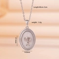 Silver plated cupid angel relief necklace with mother of pearl oval pendant on chain - Cupid / Silver