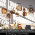 8-piece bohemian woven seagrass wall decor set with mirrors and wood beads - Best-seller D Combo (8-Piece with Mirror)