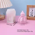DIY Christmas snowman silicone mold with knitted texture for scented wax candles - 2# (Large Snowman) / White