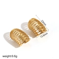 Orecchini a cerchio a spirale irregolari in acciaio inossidabile placcato oro 18k - Misura Aperta Oro 18k / Orecchini a Spirale Multistrato (TE60141)