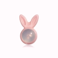 Pink heart-shaped ceramic earring backs with cute rabbit ear design for jewelry making - Bunny Pink