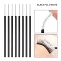 Pack of 8 disposable eyelash brushes with flexible white nylon heads and black handles - Black Handle White Head (50PCS/Pack)