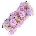 Purple artificial flower runner with roses and hydrangeas for wedding arch decoration - Light Purple
