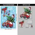 Christmas reindeer and snowman window sticker set with New Year icons and dimensions - BQ280