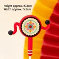 Traditional Chinese red pellet drum cake topper decoration for first birthday celebrations - Soft Glue Pellet Drum