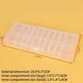 Adjustable 20-grid transparent plastic storage box with removable dividers for crafts - Adjustable 20-Compartment (16.9x6.3x2cm)