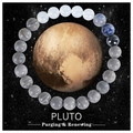 Solar system Pluto bead bracelet featuring natural stones and a cosmic galaxy theme - With Card / Pluto
