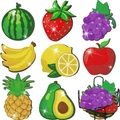DIY diamond painting coaster set featuring colorful fruit designs and a metal holder - XIN036 Fruit Shape / No Stand/OPP Bag