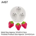Runde Silikon-Erdbeerform mit drei Vertiefungen und fertigen Harz-Erdbeeren-Modellen - 1# (3-Hohlraum Große Erdbeere) - A497 / Grau