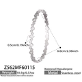 Gepolijste zilveren roestvrijstalen armband met ingebedde heldere zirkonia kristallen - Ring Gekoppelde Stijl (Z562) / Staalkleur