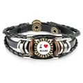 Bracelet multicouche en cuir tressé avec pendentif I Love Allah et perles en bois - #02