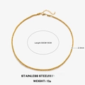 Golden stainless steel star chain necklace with lobster clasp, 2.5mm width and 50cm length - Width 3mm-Length 50+5cm / Gold