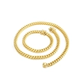 Set collana e bracciale a catena cubana da 8 mm in acciaio al titanio dorato - Stile Dorato (KS137487-Z)