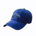 Berretto da baseball blu scuro in cotone lavato con ricamo California bianco - Regolabile / Blu Reale