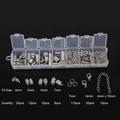 DIY jewelry making kit with silver lobster clasps, jump rings and chain extenders - Lobster Clasps White K