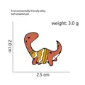 Spilla in smalto a forma di dinosauro arancione con maglione giallo 2,0x2,5 cm - Dinosauro in Maglione (CC2007)