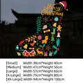Size chart for Santa balloon Christmas window stickers available in five dimensions - Festive Socks Elements