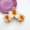 Plumeria hair claw clip with gradient orange and white petals in 11.5cm size - Large 11.5CM / Orange Gradient