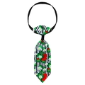 Adjustable pet tie with strawberry and stripe pattern for small cats and dogs - Black White Stripe Strawberry